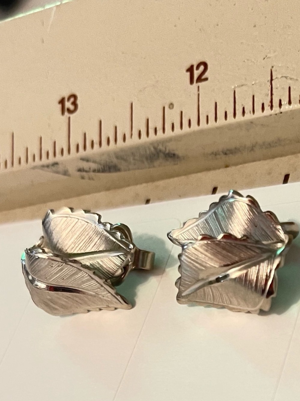 Giovannio marked Silver Leaf Clip-On Earrings